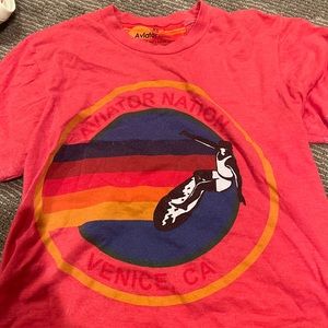 cute red avatior nation cropped tee shirt